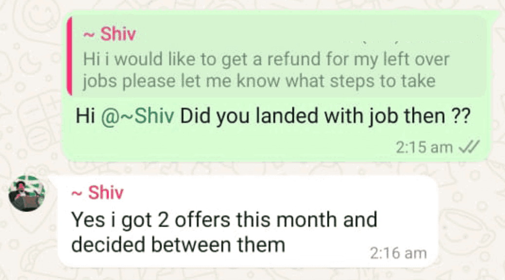 WhatsApp testimonial 30